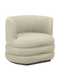 Fauteuil design tissu bouclé Solomon, Tissu bouclé vert matcha, larg. 95 x prof. 80 cm