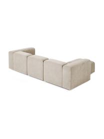 Sofa modułowa z pufem Lena (4-osobowa), Tapicerka: tkanina (88% poliester, 1, Stelaż: drewno sosnowe, sklejka, , Nogi: tworzywo sztuczne, Beżowa tkanina, S 284 x G 181 cm