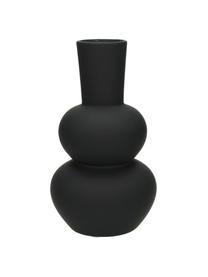 Design-Vase Eathan, Steingut, beschichtet, Schwarz, Ø 11 x H 20 cm