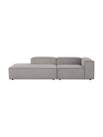 Modulaire chaise longue Lennon van corduroy, Bekleding: corduroy (92% polyester, , Frame: massief grenenhout, FSC-g, Poten: kunststof, Corduroy grijs, B 269 x H 119 cm, rugleuning rechts