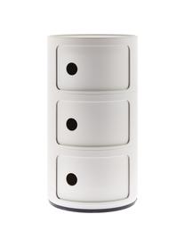 Contenitore di design bianco crema con 3 cassetti Componibili, Tecnopolimero termoplastico ricavato da materiale industriale riciclato, certificato Greenguard, Bianco crema, Ø 32 x Alt. 59 cm