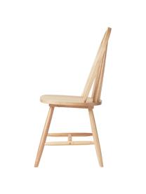 Chaise en bois Windsor Megan, 2 pièces, Bois d'hévéa, laqué, Bois clair, larg. 46 x prof. 51 cm