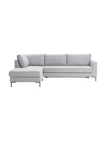 Pohovka na spanie s kovovými nohami Luna, Svetlosivá, Š 270 x H 184 cm, ľavé rohové prevedenie