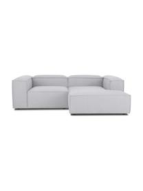 Modulaire hoekbank Lennon, Bekleding: 100% polyester De slijtva, Frame: massief grenenhout, FSC-g, Poten: kunststof, Geweven stof lichtgrijs, B 238 x D 180 cm, hoekdeel links
