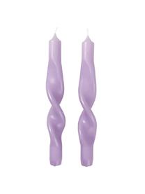Candela a bastoncino Twist 2 pz, Cera, Lilla, Ø 2 x Alt. 23 cm