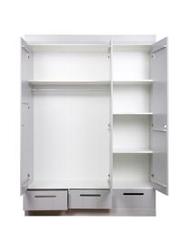 Armoire 3 portes battantes Dennis, Gris, larg. 140 x haut. 195 cm