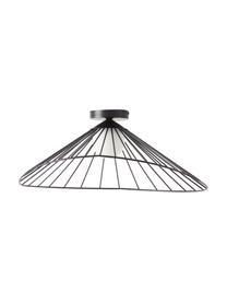 Deckenleuchte Silvan, Lampenschirm: Opalglas, Baldachin: Stahl, pulverbeschichtet, Schwarz, B 91 x H 34 cm