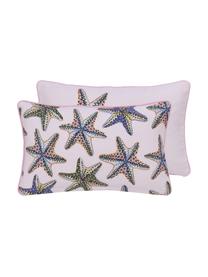 Wendekissenhülle Tory mit Seestern-Motiven aus Bio-Baumwolle, 100% Bio-Baumwolle, GOTS-zertifiziert, Rosa, Mehrfarbig, B 30 x L 50 cm