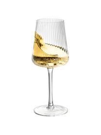 Bicchiere vino bianco fatto a mano con struttura scanalata Cami 4 pz, Vetro soffiato, Trasparente, Ø 8 x Alt. 22 cm
