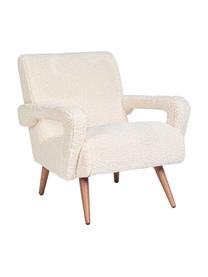 Sllón de borreguillo Berna, Tapizado: 100% poliéster (borreguil, Estructura: madera de pino, madera co, Patas: madera de caucho, Borreguillo blanco crema, An 65 x F 79 cm