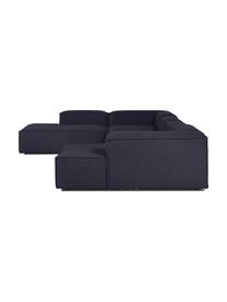 Sofá rinconera modular Lennon, Tapizado: 100% poliéster Alta resis, Estructura: madera de pino maciza, ma, Patas: plástico, Tejido azul oscuro, An 418 x Al 68 cm, chaise longue izquierda
