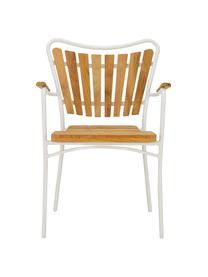 Chaise de jardin Hard & Ellen, Blanc, bois de teck, larg. 56 x haut. 78 cm
