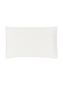 Bestickte Kissenhülle Orkney mit norwegischer Ziernaht, 100 % Baumwolle, Grün, Cremeweiß, B 30 x L 50 cm