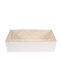 Pudełko do przechowywania Drawer, Solidna tektura laminowana, Odcienie złotego, biały, S 36 x W 10 cm