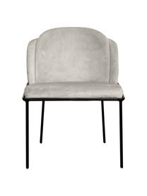 Krzesło tapicerowane z aksamitu Polly, Tapicerka: aksamit (100% poliester), Nogi: metal, Greige aksamit, S 57 x G 55 cm