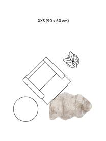 Piel de oveja Oslo, Parte delantera: 100% piel de oveja, Reverso: 100% cuero cuertido, Beige, An 60 x L 90 cm