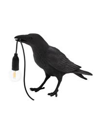 Lámpara de mesa de diseño Bird, Lámpara: resina, Cable: plástico, Negro, An 33 x Al 12