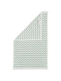 Handtuch Liv mit Zickzack-Muster in verschiedenen Größen, 100% Baumwolle, mittelschwere Qualität 550 g/m², Grün, Weiß, Gästehandtuch, B 30 x L 50 cm, 2 Stück