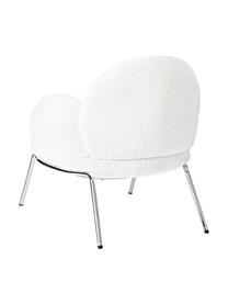 Bouclé koktejlové křeslo s kovovými nohai Luan, Bouclé, bílá, Š 76 cm, H 79 cm