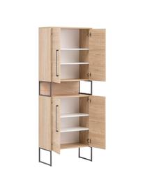 Bad-Hochschrank Rosalie in Eichenholz-Optik, B 65 cm, Gestell: Metall, lackiert, Eichenholz-Optik, B 65 x H 183 cm