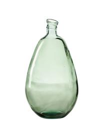 Jarrón botella de vidrio reciclado Dina, Vidrio reciclado con certificado GRS, Verde claro, Ø 26 x Al 47