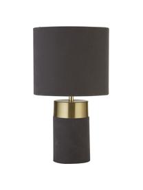Lampe à poser décorative Loko, Gris-brun, couleur dorée, Ø 18 x haut. 33 cm