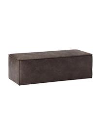 Banco tapizado en cuero reciclado Sanja, Tapizado: 70% cuero, 30% poliéster , Estructura: madera de pino maciza, ma, Patas: plástico, Cuero negro, An 122 x F 54 cm