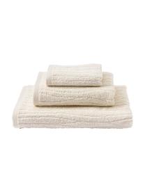 Set de toallas de algodón Audrina, 3 uds., Beige, Set de diferentes tamaños