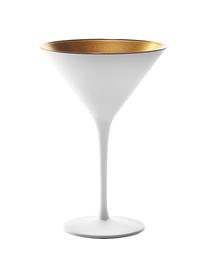 Bicchiere cocktail in cristallo bianco/oro Elements 6 pz, Cristallo, rivestito, Bianco, ottonato, Ø 12 x Alt. 17 cm, 240 ml