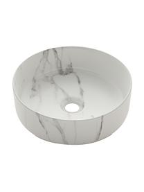 Vasque à poser en céramique Klimt, Ø 36 cm, Céramique aspect marbre, Blanc, marbré, Ø 36 x haut. 12 cm