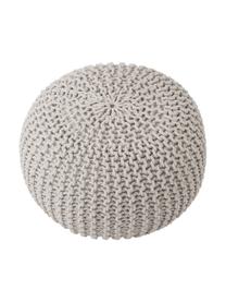 Ręcznie wykonany puf z dzianiny Dori, Tapicerka: 100% bawełna, Beżowy, Ø 55 x W 35 cm