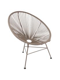 Fauteuil acapulco en plastique tressé Bahia, Taupe, larg. 81 x prof. 73 cm