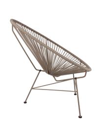 Fauteuil acapulco en plastique tressé Bahia, Taupe, larg. 81 x prof. 73 cm