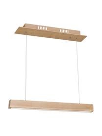 Große LED-Pendelleuchte Timber aus Holz, Lampenschirm: Holz, Baldachin: Holz, Helles Holz, B 94 x T 9 cm