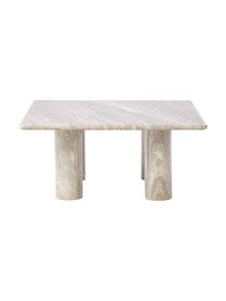 Marmeren salontafel Mabel, Marmer, Witte travertijn, B 80 cm x H 35 cm