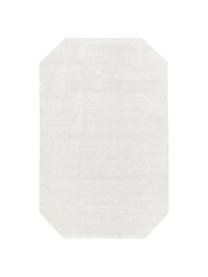 Handgeweven viscose vloerkleed Jane Diamond in ivoorkleur, Onderzijde: 100% katoen, Ivoorkleurig, B 120 x L 180 cm (maat S)