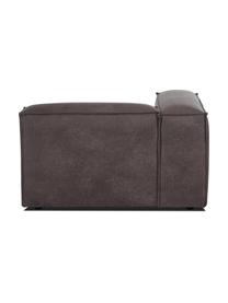 Módulo de esquina sofá de cuero reciclado Lennon, Tapizado: cuero reciclado (70% cuer, Estructura: madera de pino maciza, ma, Patas: plástico, Cuero marrón grisaceo, An 119 x F 119 cm, chaise longue izquierda