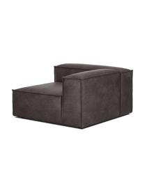 Módulo de esquina sofá de cuero reciclado Lennon, Tapizado: cuero reciclado (70% cuer, Estructura: madera de pino maciza, ma, Patas: plástico, Cuero marrón grisaceo, An 119 x F 119 cm, chaise longue izquierda