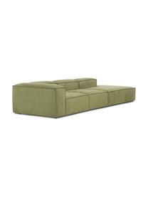 Méridienne modulable XL en velours côtelé Lennon, Velours côtelé vert, larg. 357 x prof. 119 cm, dossier à gauche
