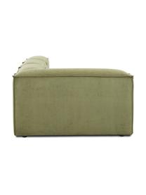 Méridienne modulable XL en velours côtelé Lennon, Velours côtelé vert, larg. 357 x prof. 119 cm, dossier à gauche