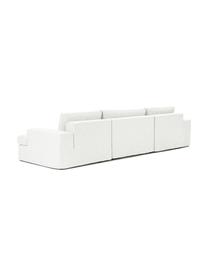 Canapé modulable 4 places Russell, Tissu blanc crème, larg. 309 x haut. 77 cm