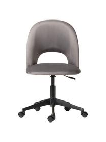 Krzesło biurowe z aksamitu Rachel, obrotowe, Tapicerka: aksamit (wysokiej jakości, Nogi: metal malowany proszkowo, Szary aksamit, S 65 x G 66 cm