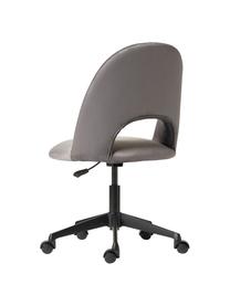 Krzesło biurowe z aksamitu Rachel, obrotowe, Tapicerka: aksamit (wysokiej jakości, Nogi: metal malowany proszkowo, Szary aksamit, S 65 x G 66 cm