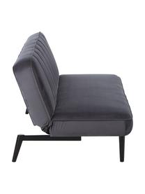 Fluwelen slaapbank Hayley (3-zits), Bekleding: fluweel (polyester) De sl, Frame: grenenhout, Poten: rubberhout, gelakt, Fluweel grijs, zwart, B 200 x D 89 cm