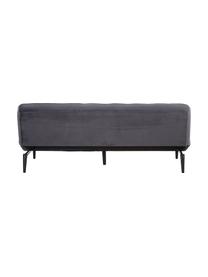 Fluwelen slaapbank Hayley (3-zits), Bekleding: fluweel (polyester) De sl, Frame: grenenhout, Poten: rubberhout, gelakt, Fluweel grijs, zwart, B 200 x D 89 cm