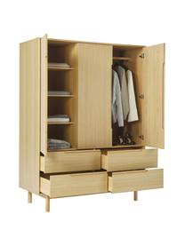 Kleiderschrank Cassy, 3-türig, Beine: Eichenholz, massiv, Helles Holz, B 148 x H 195 cm