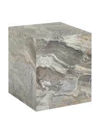 Tavolino quadrato effetto marmo Lesley, Pannello di fibra a media densità (MDF) rivestito con foglio di melamina, Grigio, Larg. 45 x Alt. 50 cm