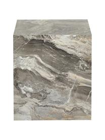 Table d'appoint aspect marbre Lesley, Panneau en fibres de bois à densité moyenne (MDF), enduit feuille mélaminée, Gris, marbré, brillant, larg. 45 x haut. 50 cm