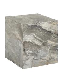 Table d'appoint aspect marbre Lesley, Panneau en fibres de bois à densité moyenne (MDF), enduit feuille mélaminée, Gris, marbré, brillant, larg. 45 x haut. 50 cm