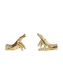 Sujetalibros Holding Fingers, 2 uds., Poliresina frustrada, Dorado, An 16 x Al 21 cm